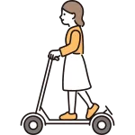 A Woman Riding An Electric Kickboard SVG Icon
